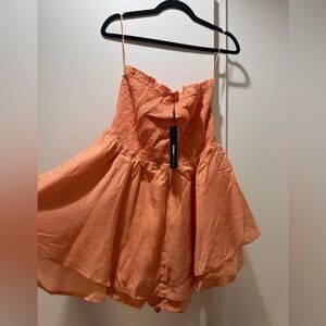 Fashion Nova Coral Strapless Dress